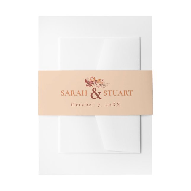 Bandeau De Faire-part Élégant Automne ton Terre Terracotta Mariage (Devant example)