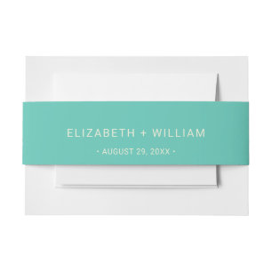 Bandeau De Faire-part Élégant Awe aquatique simple avec Mariage Monogram