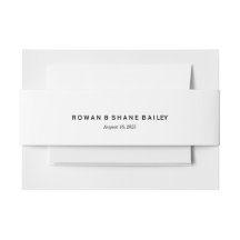 Élégant bandeau de mariage noir & blanc Monogramme