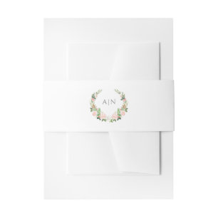 Bandeau De Faire-part Élégant blason floral aquarelle de mariage