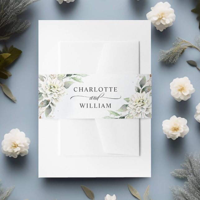 Bandeau De Faire-part Elégant bleu bleu bleu floral Mariage (Créateur téléchargé)