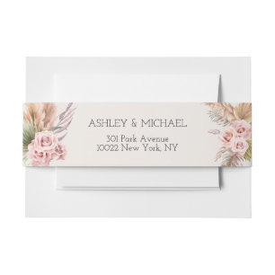 Bandeau De Faire-part Élégant Boho Rustique Floral Botaniqe Mariage