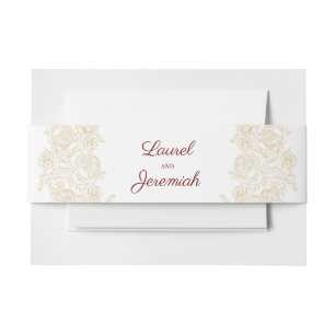 Bandeau De Faire-part Élégant Bourgogne et Rose d'or