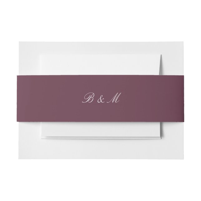 Bandeau De Faire-part Elegant Burgundy Wedding Monogram Bride and Groom (Devant Example)
