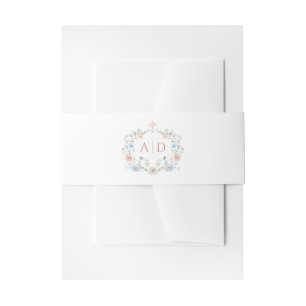 Bandeau De Faire-part Élégant cadre floral Monogrammes Mariages religieu
