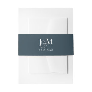 Bandeau De Faire-part Élégant ceinture de mariage bleu marine