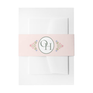 Bandeau De Faire-part Élégant ceinture ventrale florale vert sauge