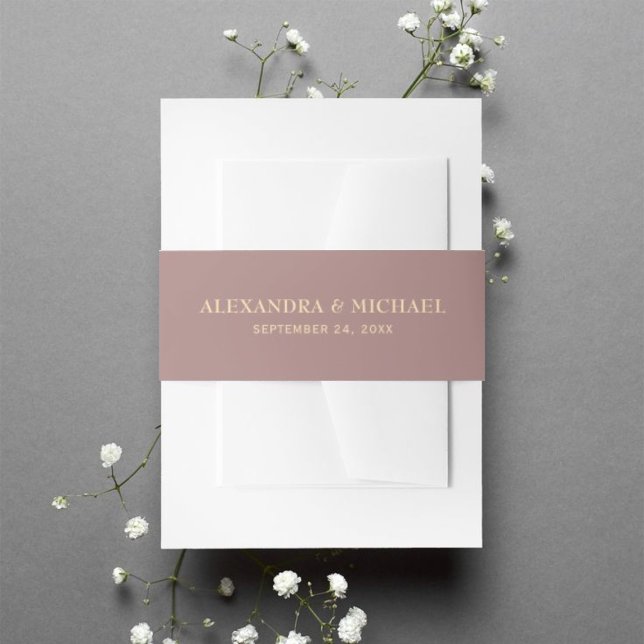 Bandeau De Faire-part Élégant Chic Gold Typographie Script Mariage (Créateur téléchargé)