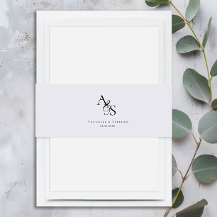 Bandeau De Faire-part Élégant, Classique, Monogramme, Mariage