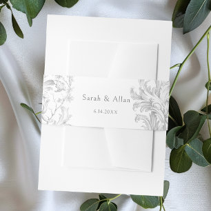 Bandeau De Faire-part Élégant classique Rococo Floral