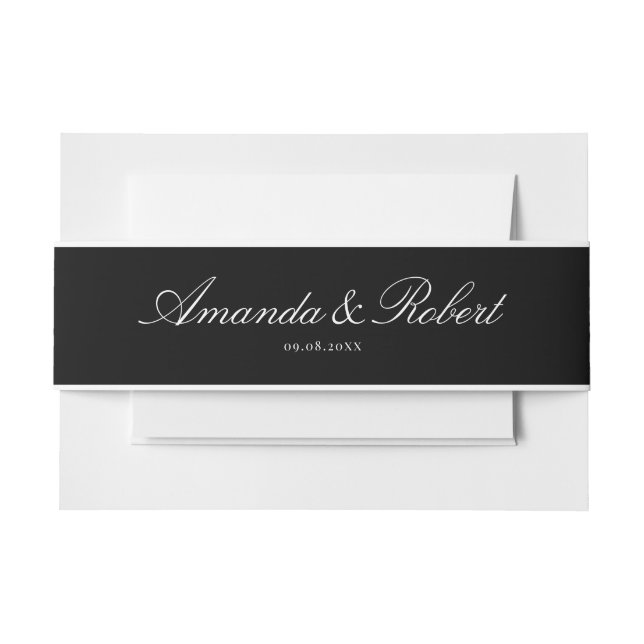 Bandeau De Faire-part Elegant Classy Black and White Wedding (Devant Example)
