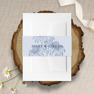 Bandeau De Faire-part Elégant confleur botanique Dusty Mariage bleu