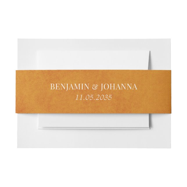 Bandeau De Faire-part Elégant coucher de soleil orange Mariage d'aquarel (Devant Example)