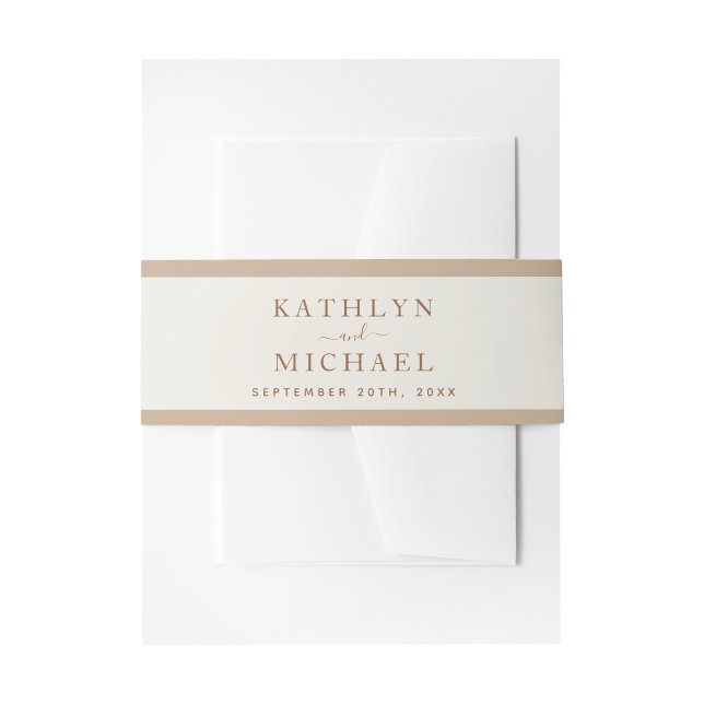Bandeau De Faire-part Elégant Dusty Beige Mariage de typographie moderne (Créateur téléchargé)