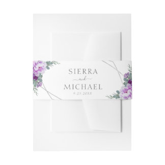 Bandeau De Faire-part Élégant Faire-part de mariage floral argenté et vi
