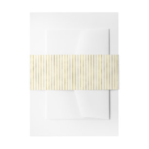 Bandeau De Faire-part Elégant Faux Gold et White Stripes