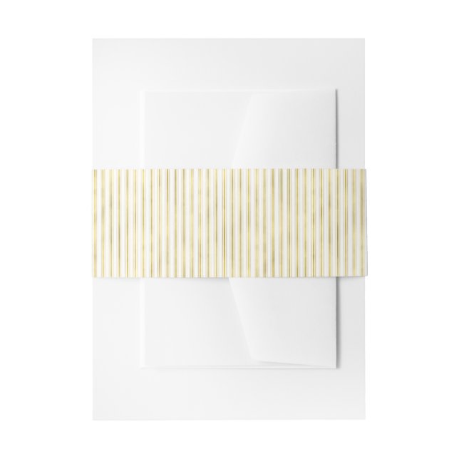 Bandeau De Faire-part Elégant Faux Gold et White Stripes (Devant example)
