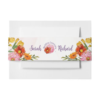 Bandeau De Faire-part Élégant Fleur sauvage de printemps Mariage floral