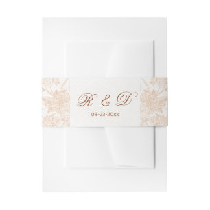 Bandeau De Faire-part Élégant floral botanique minimal script beige