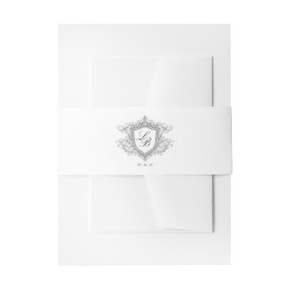 Bandeau De Faire-part Elegant Flourish Crest Monogram Wedding Invitation