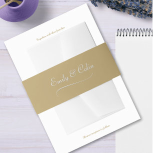 Bandeau De Faire-part Élégant Gold Invitation Bande de ventre