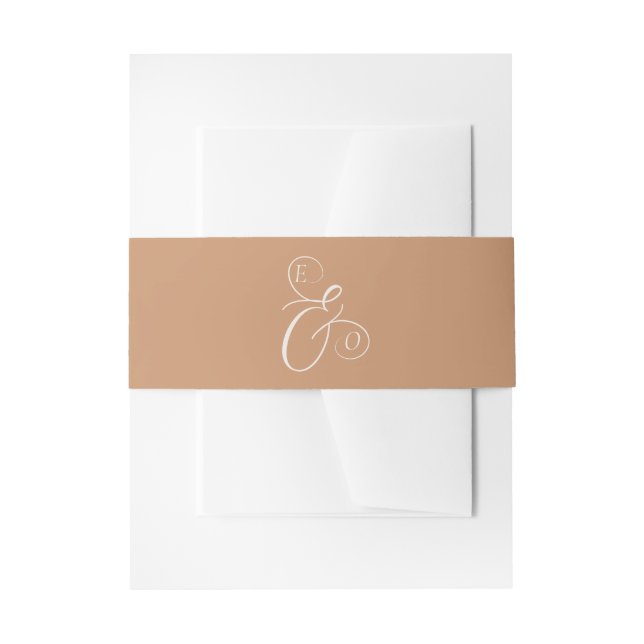 Bandeau De Faire-part Elegant Ivory Monogram Muted Copper Wedding (Devant example)