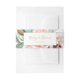 Bandeau De Faire-part Elégant Jardin Floral Blush   MARIAGE