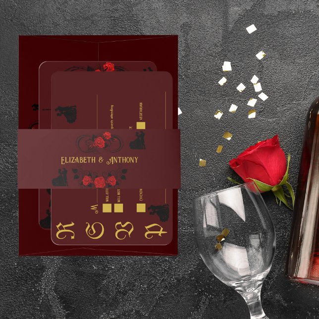 Bandeau De Faire-part Elégant jardin Rose (Créateur téléchargé)