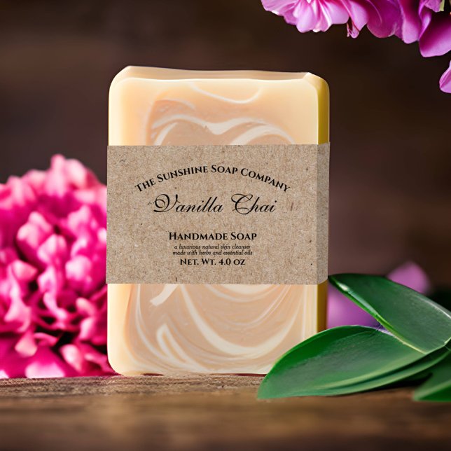 Bandeau De Faire-part Élégant Kraft Style Papier Soap Bande Belly (Créateur téléchargé)