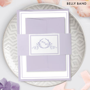 Bandeau De Faire-part Élégant Lavande violet Mariage Monogramme