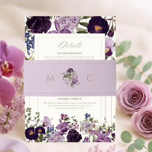 Bandeau De Faire-part Élégant Lavender Floral Mariage