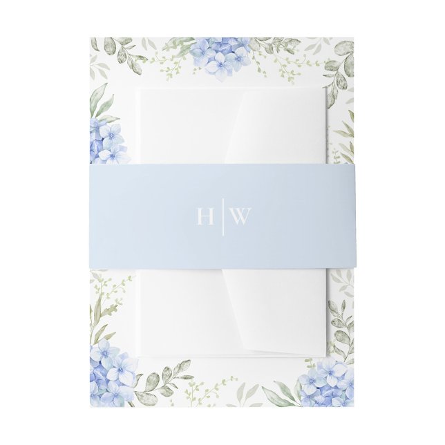 Bandeau De Faire-part Elegant Light Dusty Blue Wedding Monogram (Créateur téléchargé)