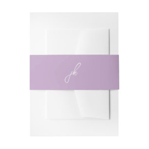 Bandeau De Faire-part Élégant Lilac Script Monogram Mariage