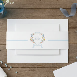 Bandeau De Faire-part Élégant mariage avec blason de fleurs sauvages pas