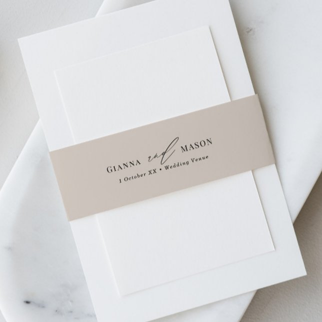 Bandeau De Faire-part Élégant Mariage Belly Band avec Police Calligraphi (Créateur téléchargé)