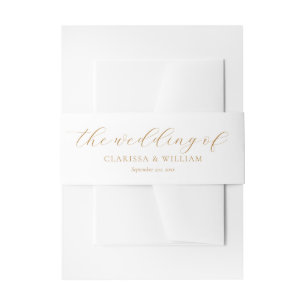 Bandeau De Faire-part Élégant Mariage blanc de script or