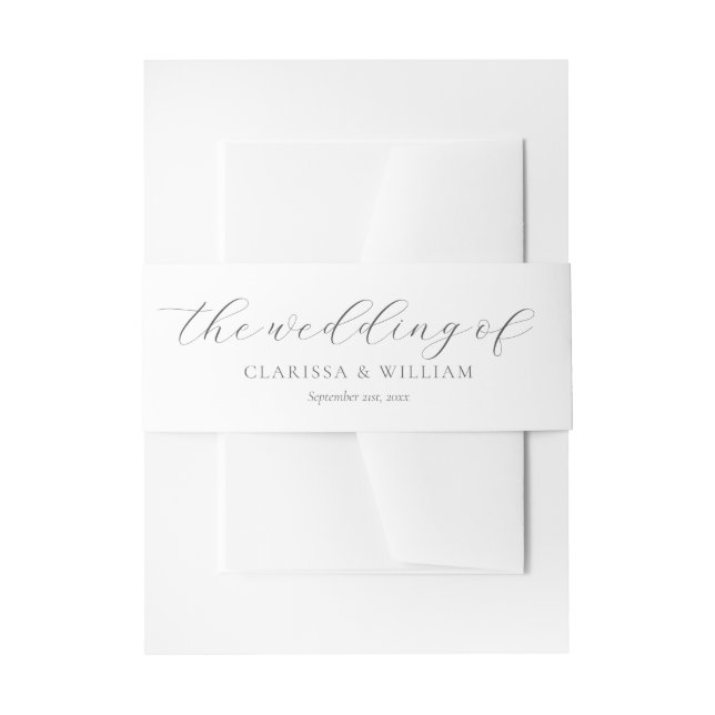 Bandeau De Faire-part Élégant mariage blanc écriture (Devant example)