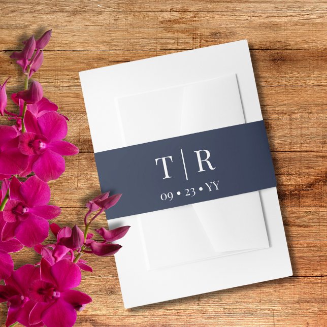 Bandeau De Faire-part Elégant Mariage bleu marine (Créateur téléchargé)