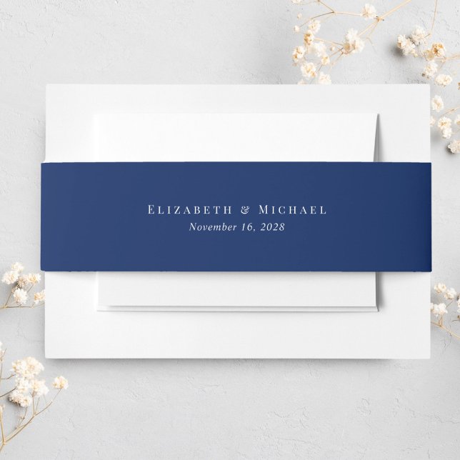 Bandeau De Faire-part Élégant Mariage bleu marine Monogram (Créateur téléchargé)