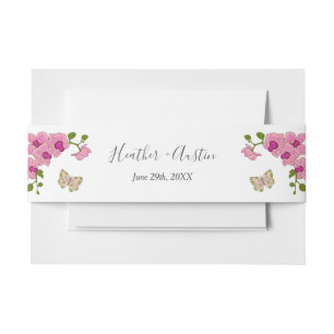 Bandeau De Faire-part Élégant Mariage de Bohême Orchidées violettes