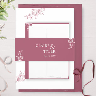 Bandeau De Faire-part Élégant Mariage de Bourgogne moderne et minimalist