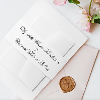 Bandeau De Faire-part Élégant Mariage de calligraphie noir blanc