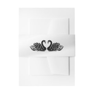 Bandeau De Faire-part Élégant Mariage de cygnes noirs