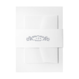 Bandeau De Faire-part Élégant mariage de monogramme de la crête botaniqu