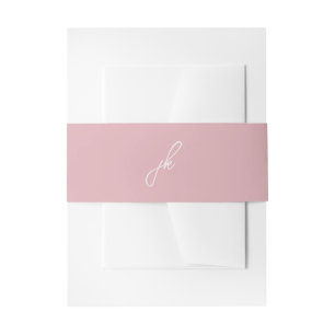 Bandeau De Faire-part Élégant Mariage de monogramme rose