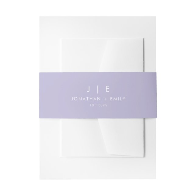 Bandeau De Faire-part Élégant Mariage de monogramme violet clair (Devant example)