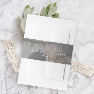 Bandeau De Faire-part Élégant mariage de superposition photo