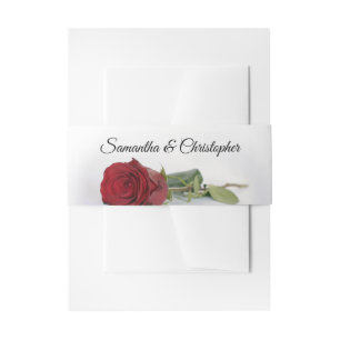 Bandeau De Faire-part Élégant Mariage de verre simple Rose rouge