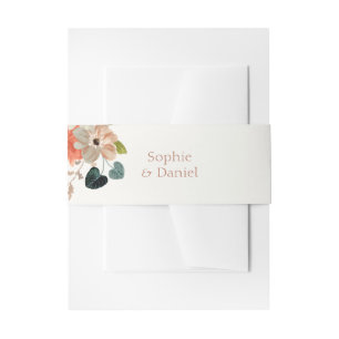 Bandeau De Faire-part Élégant Mariage d'initiaux en deux aquarelles flor