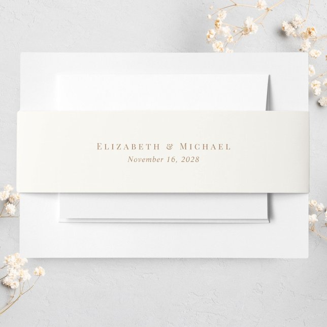 Bandeau De Faire-part Élégant Mariage d'or de crème Monogram (Créateur téléchargé)